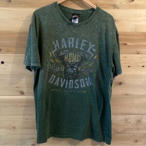 Harley Davidson green T-shirt
